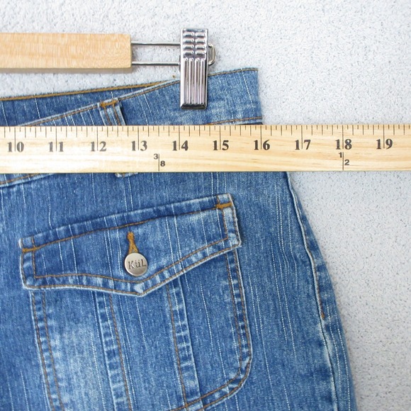 KÜL Women's Blue Denim Capri Pants Cropped Jeans Button Pockets Cute Size 5 - Picture 5 of 11